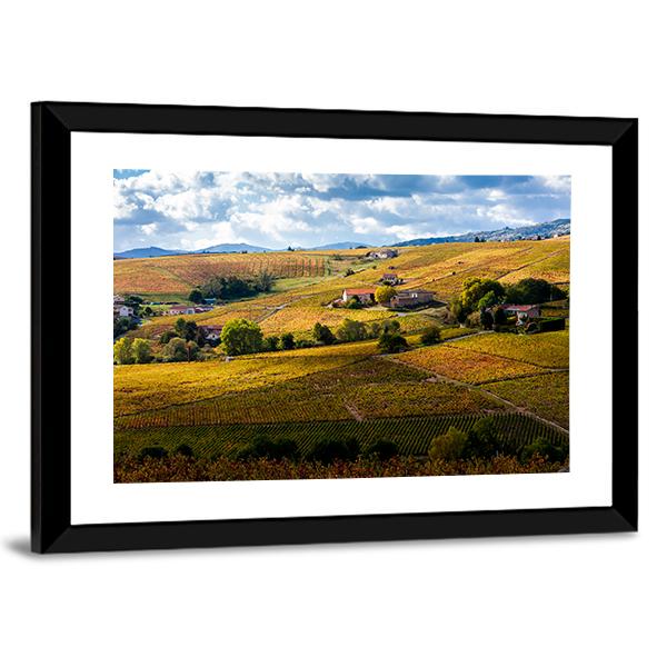 Vineyards Of Beaujolais France Canvas Wall Art-3 Horizontal-Gallery Wrap-25" x 16"-Tiaracle