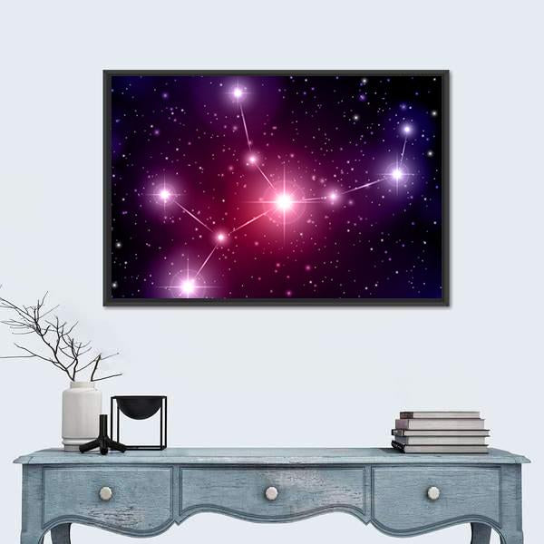 Virgo Constellation Canvas Wall Art-1 Piece-Floating Frame-36" x 24"-Tiaracle