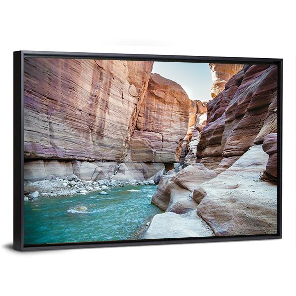 Wadi Hasa Creek Jordan Canvas Wall Art-5 Horizontal-Gallery Wrap-22" x 12"-Tiaracle