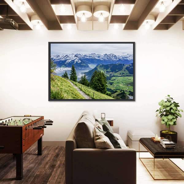 Walk Way On Mountain Canvas Wall Art-3 Horizontal-Gallery Wrap-25" x 16"-Tiaracle