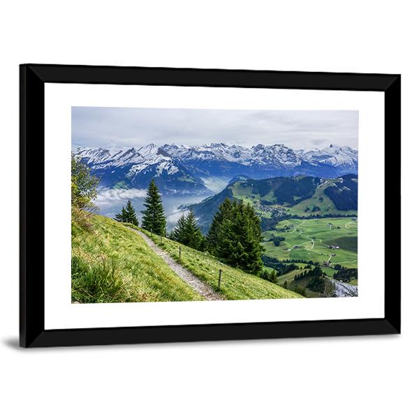 Walk Way On Mountain Canvas Wall Art-3 Horizontal-Gallery Wrap-25" x 16"-Tiaracle