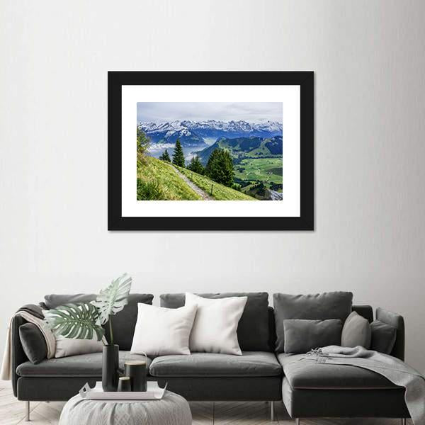 Walk Way On Mountain Canvas Wall Art-3 Horizontal-Gallery Wrap-25" x 16"-Tiaracle