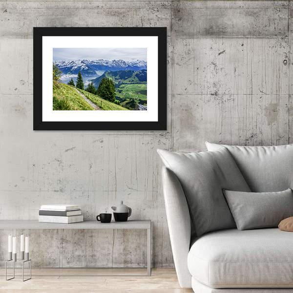 Walk Way On Mountain Canvas Wall Art-3 Horizontal-Gallery Wrap-25" x 16"-Tiaracle
