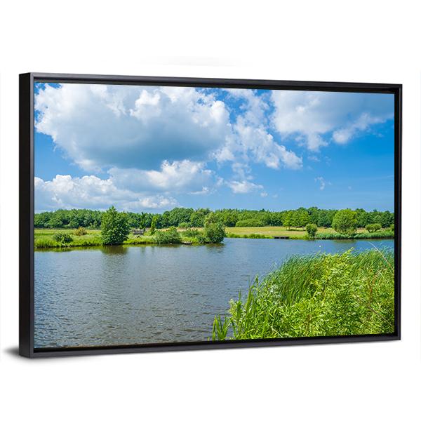Wallsee Lake Canvas Wall Art-3 Horizontal-Gallery Wrap-25" x 16"-Tiaracle