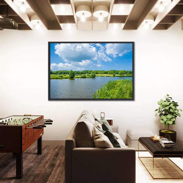 Wallsee Lake Canvas Wall Art-3 Horizontal-Gallery Wrap-25" x 16"-Tiaracle