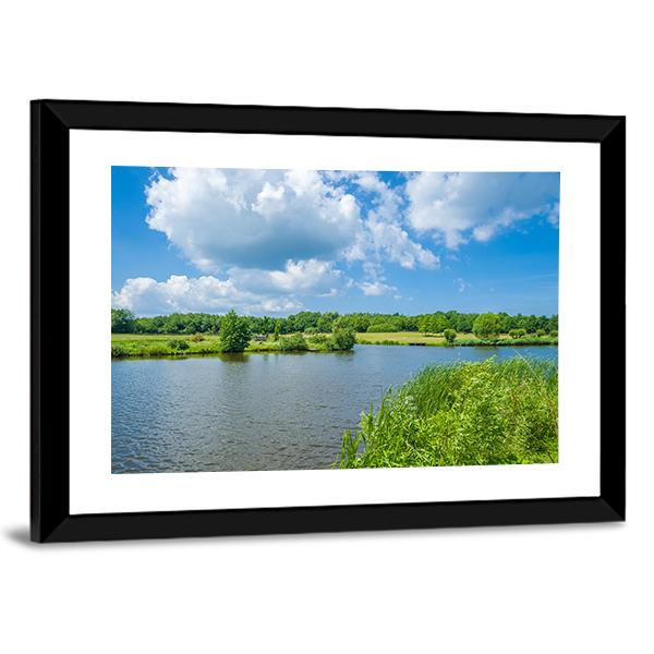 Wallsee Lake Canvas Wall Art-3 Horizontal-Gallery Wrap-25" x 16"-Tiaracle