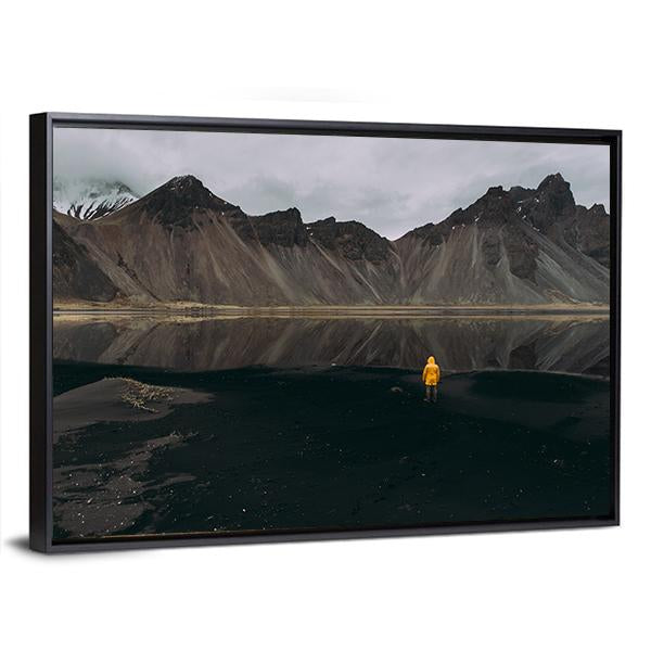 Wanderlust Explorer In Iceland Canvas Wall Art-5 Horizontal-Gallery Wrap-22" x 12"-Tiaracle