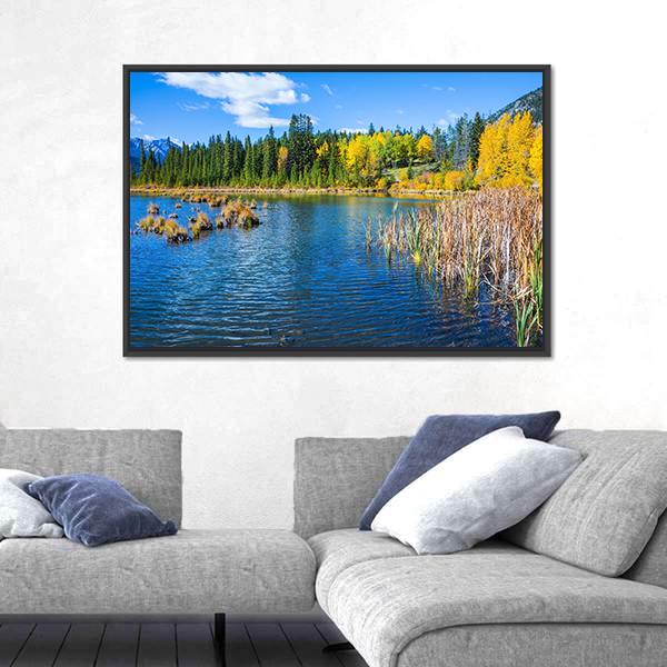 Warm Summer On The Lake Vermillon Canvas Wall Art-5 Horizontal-Gallery Wrap-22" x 12"-Tiaracle