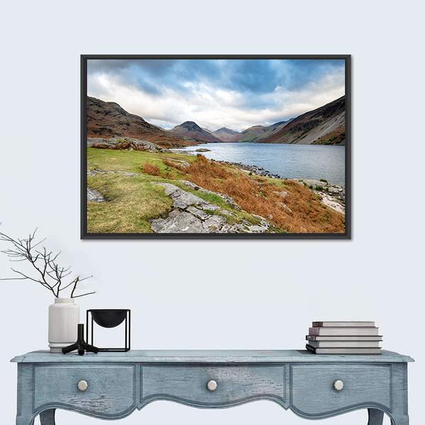 Wastwater In The Lake District Canvas Wall Art-1 Piece-Floating Frame-36" x 24"-Tiaracle