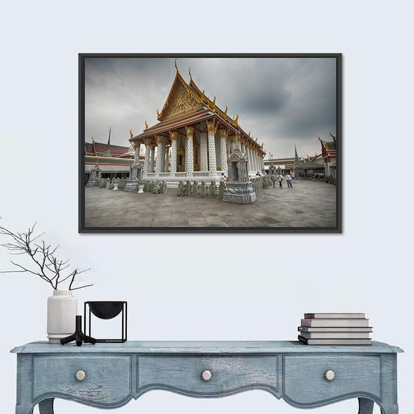 Wat Arun Temple In Bangkok Thailand Canvas Wall Art-1 Piece-Floating Frame-36" x 24"-Tiaracle