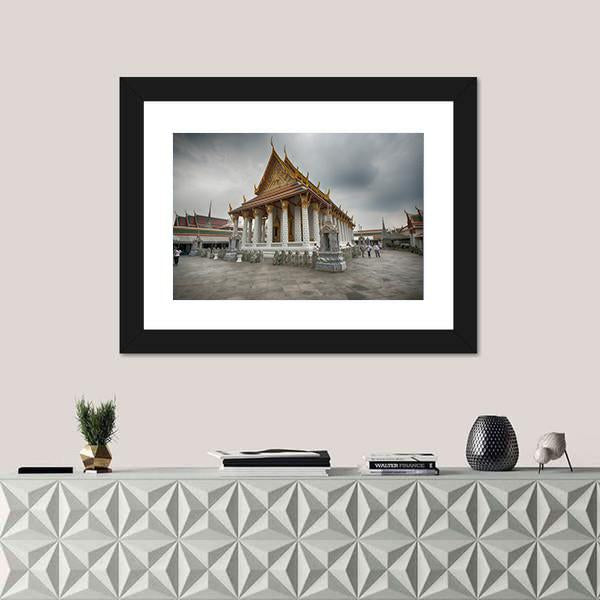 Wat Arun Temple In Bangkok Thailand Canvas Wall Art-1 Piece-Framed Print-30" x 20"-Tiaracle