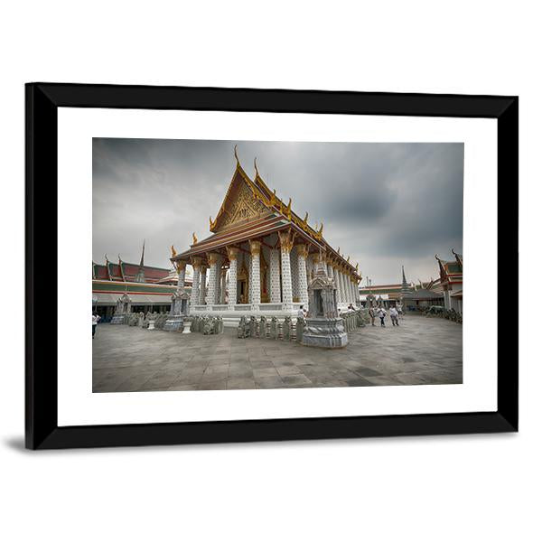 Wat Arun Temple In Bangkok Thailand Canvas Wall Art-5 Horizontal-Gallery Wrap-22" x 12"-Tiaracle