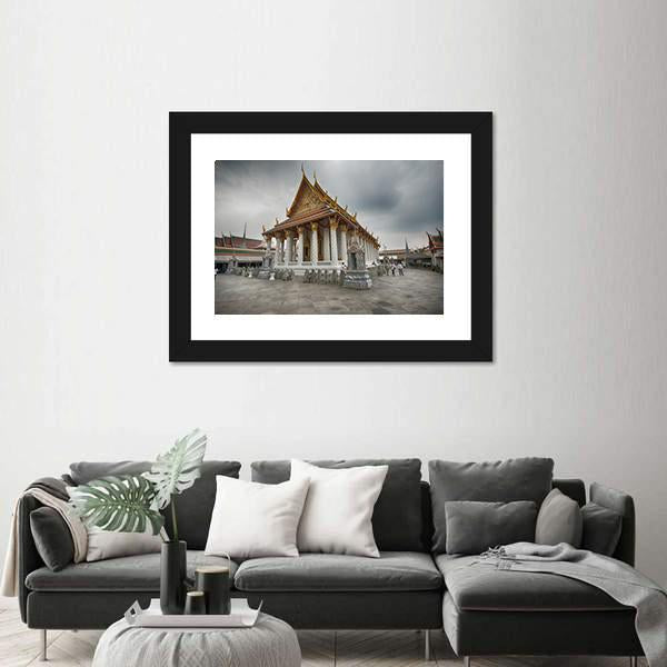 Wat Arun Temple In Bangkok Thailand Canvas Wall Art-5 Horizontal-Gallery Wrap-22" x 12"-Tiaracle
