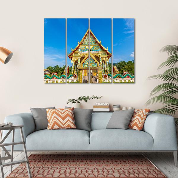 Wat Kaew Manee Si Mahathat Temple Canvas Wall Art-4 Horizontal-Gallery Wrap-34" x 24"-Tiaracle