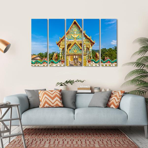 Wat Kaew Manee Si Mahathat Temple Canvas Wall Art-5 Horizontal-Gallery Wrap-22" x 12"-Tiaracle