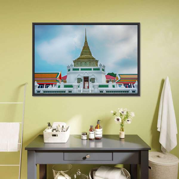 Wat Kaliyamit Woramahawihan Canvas Wall Art-1 Piece-Floating Frame-24" x 16"-Tiaracle