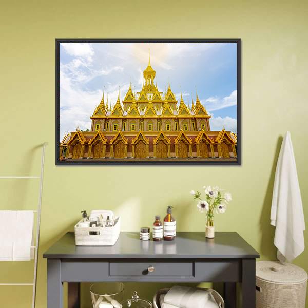 Wat Tha Sung Temple Canvas Wall Art-1 Piece-Floating Frame-36" x 24"-Tiaracle