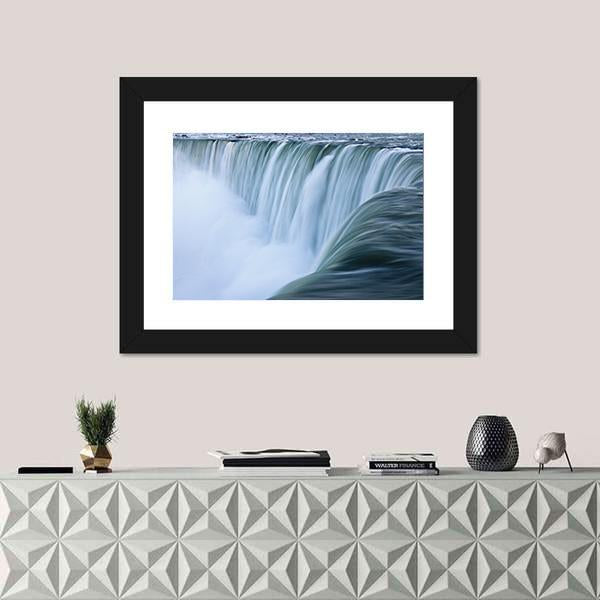 Water Over Niagara Falls Canvas Wall Art-1 Piece-Framed Print-30" x 20"-Tiaracle