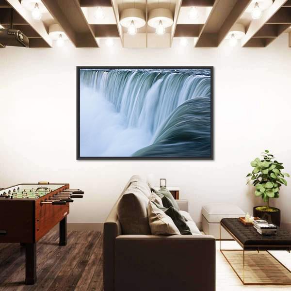Water Over Niagara Falls Canvas Wall Art-5 Horizontal-Gallery Wrap-22" x 12"-Tiaracle