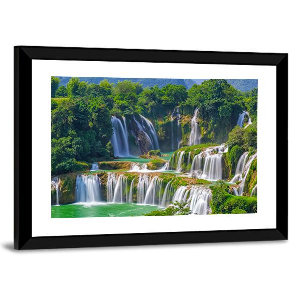 Waterfall Detian Canvas Wall Art-5 Horizontal-Gallery Wrap-22" x 12"-Tiaracle