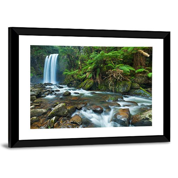 Waterfall In Great Otway National Australia Canvas Wall Art-5 Horizontal-Gallery Wrap-22" x 12"-Tiaracle