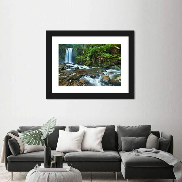 Waterfall In Great Otway National Australia Canvas Wall Art-5 Horizontal-Gallery Wrap-22" x 12"-Tiaracle