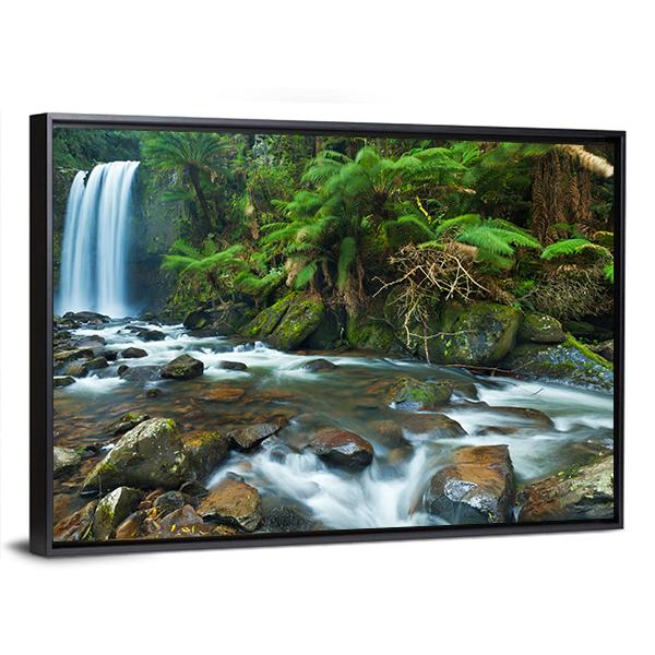 Waterfall In Great Otway National Australia Canvas Wall Art-5 Horizontal-Gallery Wrap-22" x 12"-Tiaracle