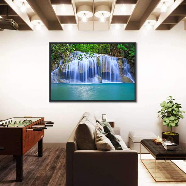 Waterfall In Thailand Canvas Wall Art-5 Horizontal-Gallery Wrap-22" x 12"-Tiaracle