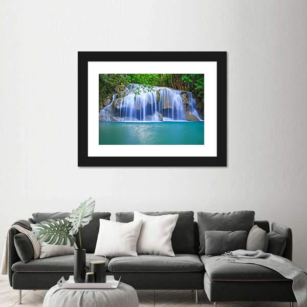 Waterfall In Thailand Canvas Wall Art-5 Horizontal-Gallery Wrap-22" x 12"-Tiaracle