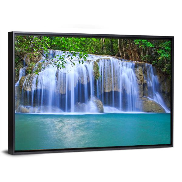 Waterfall In Thailand Canvas Wall Art-5 Horizontal-Gallery Wrap-22" x 12"-Tiaracle