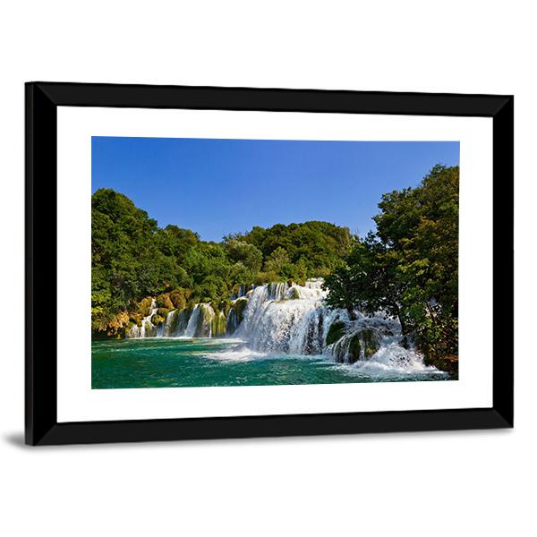 Waterfall Krka Croatia Canvas Wall Art-5 Horizontal-Gallery Wrap-22" x 12"-Tiaracle