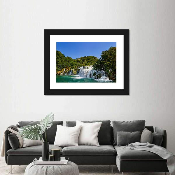 Waterfall Krka Croatia Canvas Wall Art-5 Horizontal-Gallery Wrap-22" x 12"-Tiaracle
