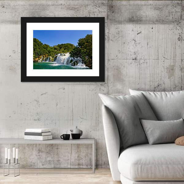 Waterfall Krka Croatia Canvas Wall Art-5 Horizontal-Gallery Wrap-22" x 12"-Tiaracle
