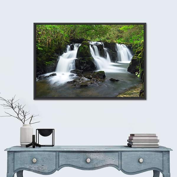 Waterfall Of Clare Glens Ireland Canvas Wall Art-1 Piece-Floating Frame-36" x 24"-Tiaracle