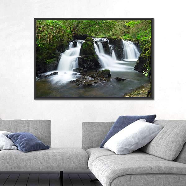 Waterfall Of Clare Glens Ireland Canvas Wall Art-5 Horizontal-Gallery Wrap-22" x 12"-Tiaracle