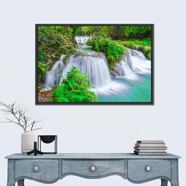 Waterfall Of Island Of Siquijor Philippines Canvas Wall Art-5 Horizontal-Gallery Wrap-22" x 12"-Tiaracle