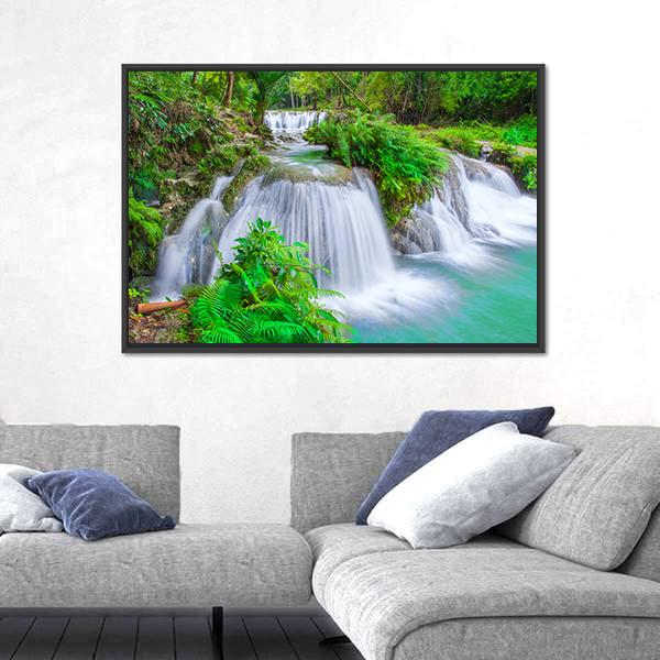 Waterfall Of Island Of Siquijor Philippines Canvas Wall Art-5 Horizontal-Gallery Wrap-22" x 12"-Tiaracle