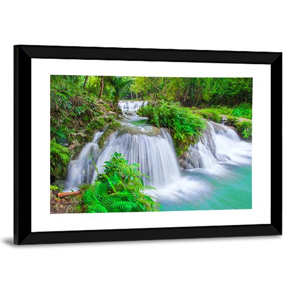 Waterfall Of Island Of Siquijor Philippines Canvas Wall Art-5 Horizontal-Gallery Wrap-22" x 12"-Tiaracle
