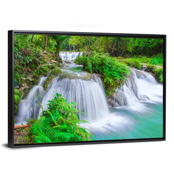 Waterfall Of Island Of Siquijor Philippines Canvas Wall Art-5 Horizontal-Gallery Wrap-22" x 12"-Tiaracle
