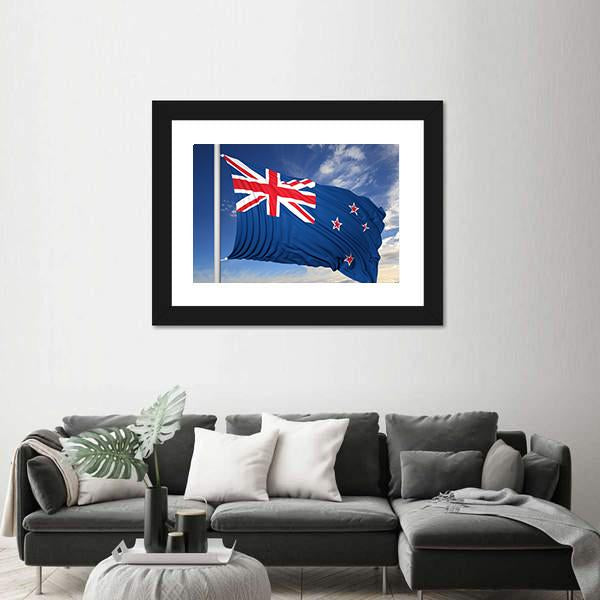 Waving Flag Of New Zealand Canvas Wall Art-5 Horizontal-Gallery Wrap-22" x 12"-Tiaracle
