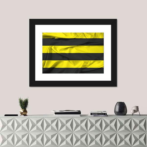 Waving Flag Of Schiedam Netherlands Canvas Wall Art-1 Piece-Framed Print-42" x 14"-Tiaracle