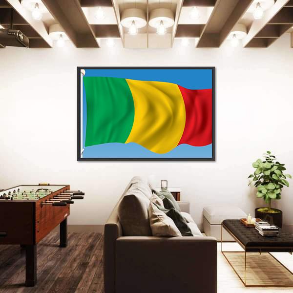 Waving Flag of Mali Canvas Wall Art-5 Horizontal-Gallery Wrap-22" x 12"-Tiaracle