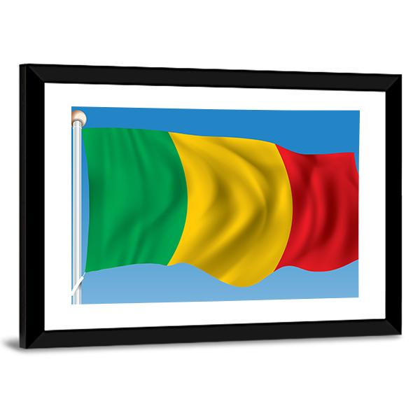 Waving Flag of Mali Canvas Wall Art-5 Horizontal-Gallery Wrap-22" x 12"-Tiaracle