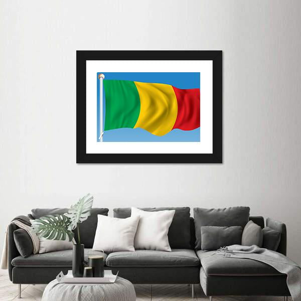 Waving Flag of Mali Canvas Wall Art-5 Horizontal-Gallery Wrap-22" x 12"-Tiaracle