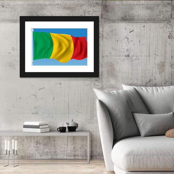 Waving Flag of Mali Canvas Wall Art-5 Horizontal-Gallery Wrap-22" x 12"-Tiaracle