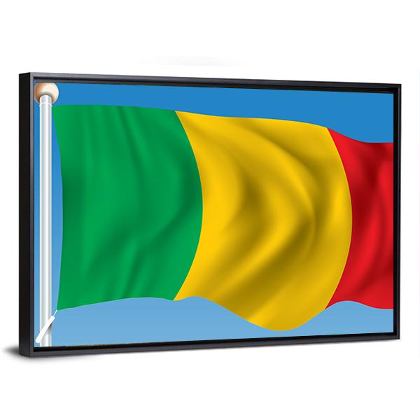 Waving Flag of Mali Canvas Wall Art-5 Horizontal-Gallery Wrap-22" x 12"-Tiaracle