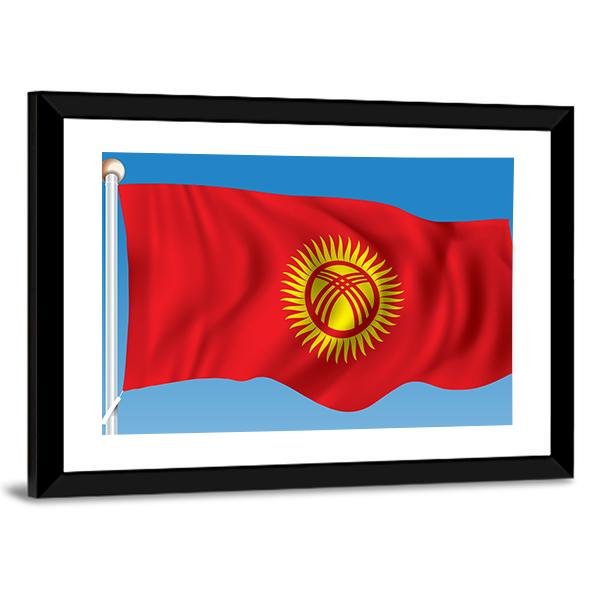 Waving Kyrgyzstan Flag Canvas Wall Art-5 Horizontal-Gallery Wrap-22" x 12"-Tiaracle
