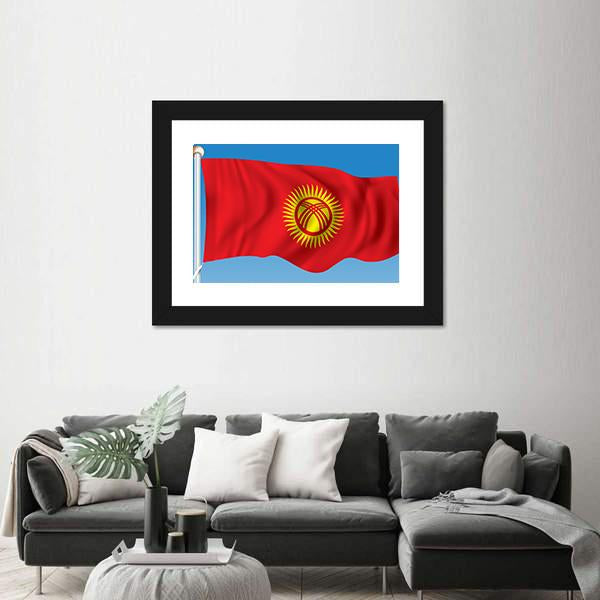 Waving Kyrgyzstan Flag Canvas Wall Art-5 Horizontal-Gallery Wrap-22" x 12"-Tiaracle