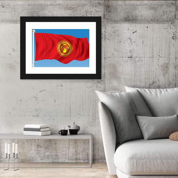 Waving Kyrgyzstan Flag Canvas Wall Art-5 Horizontal-Gallery Wrap-22" x 12"-Tiaracle