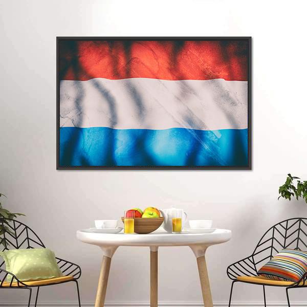 Waving Luxembourg Flag Canvas Wall Art-5 Horizontal-Gallery Wrap-22" x 12"-Tiaracle